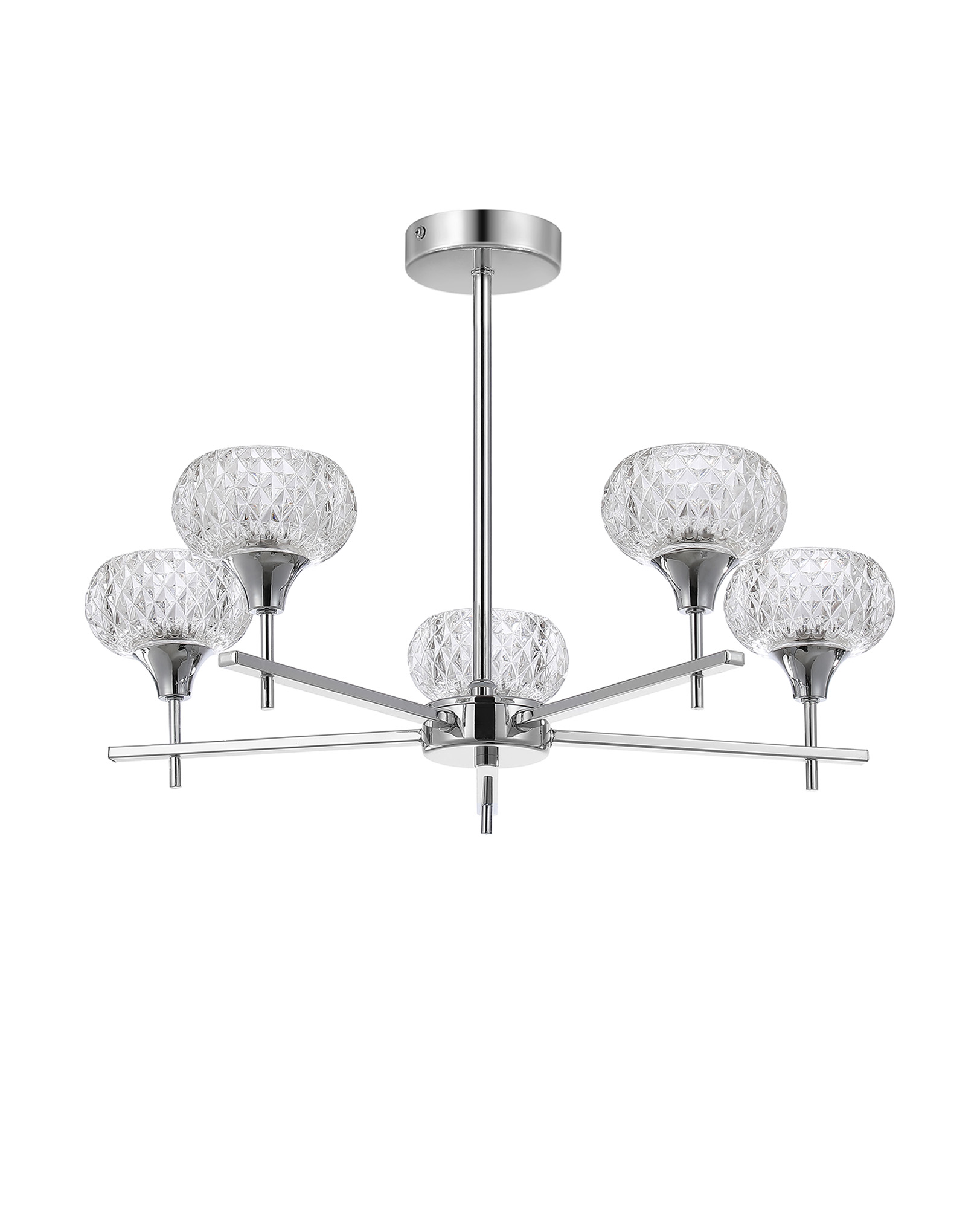 Aria Glass Fixed Pendant 5 Light IP44 Polished Chrome D0847CH  Deco Aria
